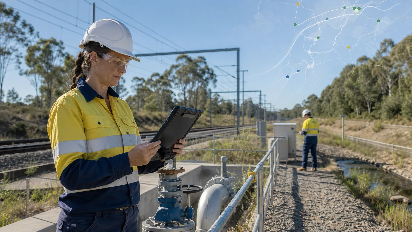 Field professionals using connected operational technology in an asset-intensive environment